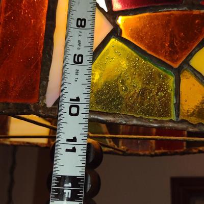 Vintage Stained Glass Hanging Light