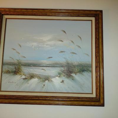 Signed, Framed Seascape Painting- Approx 30" x 25 1/2"