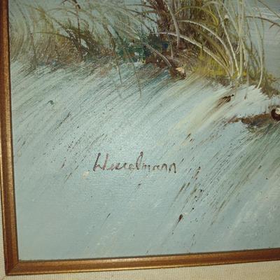 Signed, Framed Seascape Painting- Approx 30" x 25 1/2"