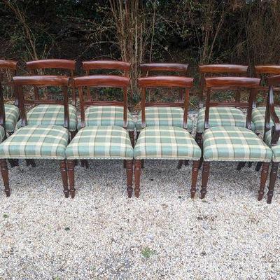 Early 20th c. Regency Mahogany Dining Chairs - 12