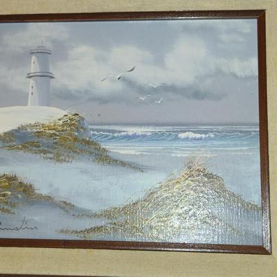 Signed, Framed Seascape Painting- Approx 13" x 15"