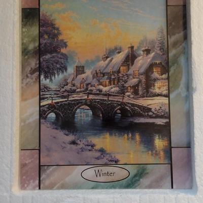 Thomas Kinkade Time for All Seasons Wall Clock with Interchangeable Seasonal Face