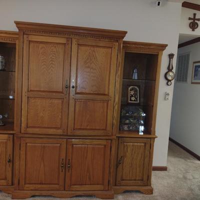 Solid Wood Three Piece Media Cabinet