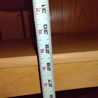 Laminate Wood Finish Short Bookshelf- Approx 29 1/2" x 12" x 28 3/4" (Choice A)