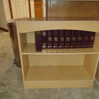 Laminate Wood Finish Short Bookshelf- Approx 29 1/2" x 12" x 28 3/4" (Choice A)