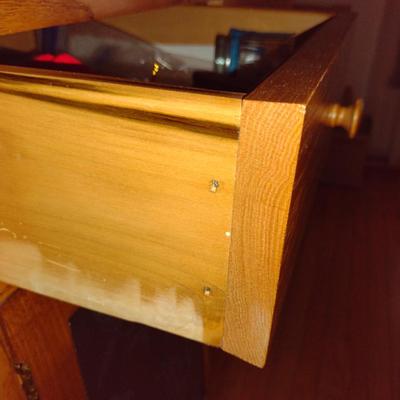 Solid Wood Hutch with Leaping Deer Design Punched Tin Door Panels