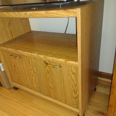 Laminate Wood Finish Kitchen/Microwave Rolling Stand