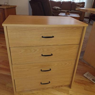 Laminate Wood Finish Chest of Drawers- Approx 27 3/4