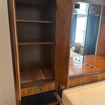 King Bassett Bookcase bed w/ tempurpedic