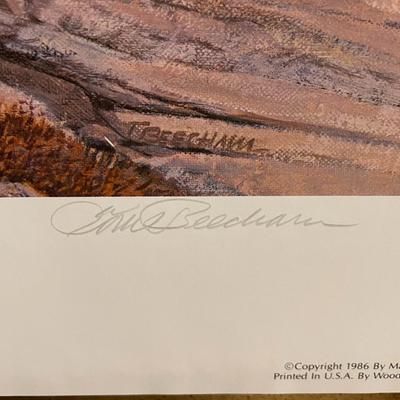 Double Trouble Lithograph Signed by Artist T. Beecham 758/950 18" x 24" Unframed Shipped in a Tube.