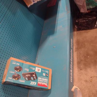 Makita 3-Section Metal Frame Product Display with Peg Board (No Contents)