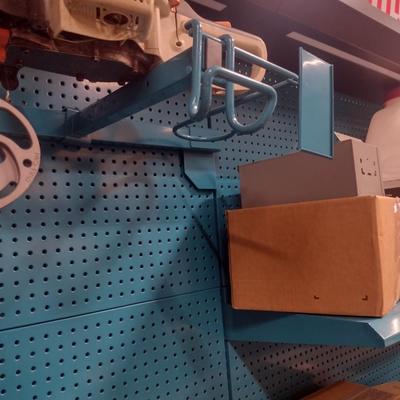 Makita 3-Section Metal Frame Product Display with Peg Board (No Contents)
