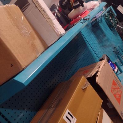 Makita 3-Section Metal Frame Product Display with Peg Board (No Contents)