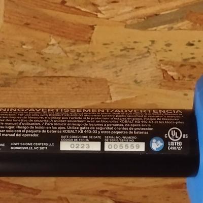 Kobalt 40 Volt Battery Operated Weed Eater/Trimmer (D)