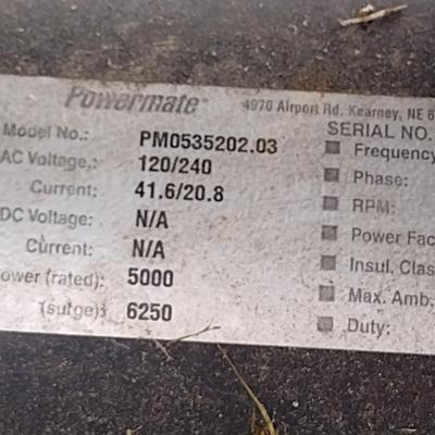 Coleman Powermate Pro-Gen 5000 Generator