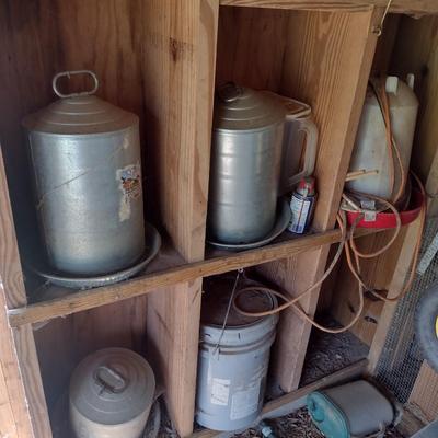 Collection of Galvanized Metal Chicken Feeders (See all Pictures)