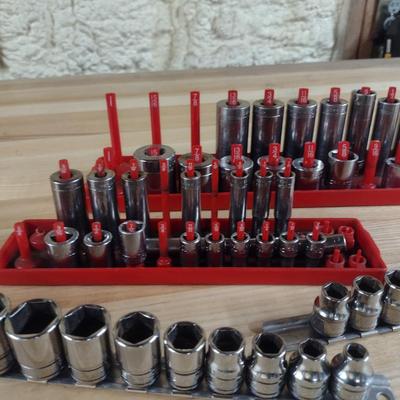 Snap-On Six Point Socket Sets Standard Drive 1/2", 3/8", and 1/4" (#22f)