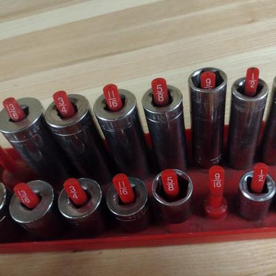 Snap-On Six Point Socket Sets Standard Drive 1/2", 3/8", and 1/4" (#22f)