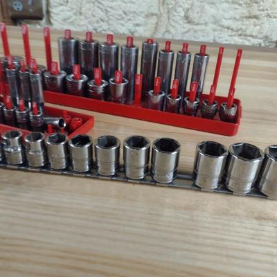 Snap-On Six Point Socket Sets Standard Drive 1/2", 3/8", and 1/4" (#22f)