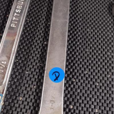 Set of Three Heavy Duty Large Size Standard Open End/ Box End Wrenches (#11d)