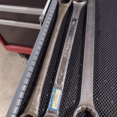 Set of Three Heavy Duty Large Size Standard Open End/ Box End Wrenches (#11d)