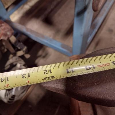 Steel Railroad Rail Anvil on Wood Block