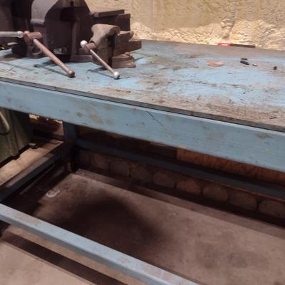 Steel Table Industrial Castor Roll Shop Table (No Contents)