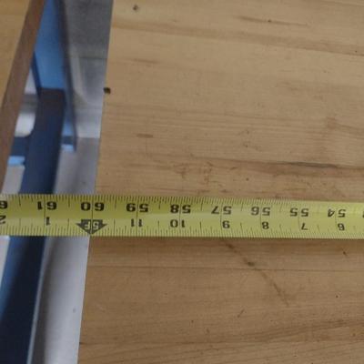 Steel Frame Work Table with Solid Wood Surface Heavy Duty Shop Table 60"