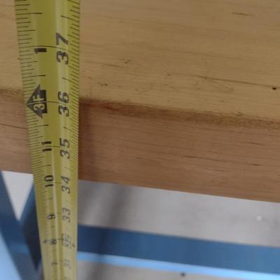 Steel Frame Work Table with Solid Wood Surface Heavy Duty Shop Table 60"