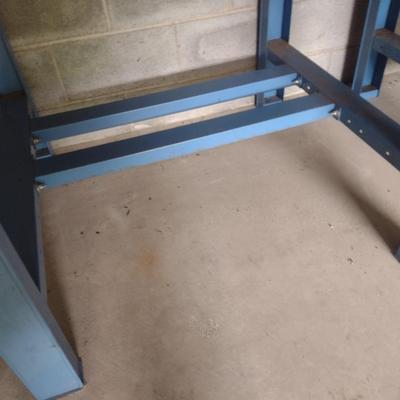 Steel Frame Work Table with Solid Wood Surface Heavy Duty Shop Table 42"