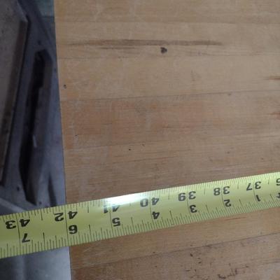 Steel Frame Work Table with Solid Wood Surface Heavy Duty Shop Table 42"