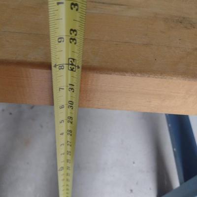 Steel Frame Work Table with Solid Wood Surface Heavy Duty Shop Table 42"