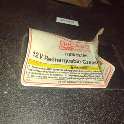 Rechargeable Grease Gun 12V Chicago Electric in Box