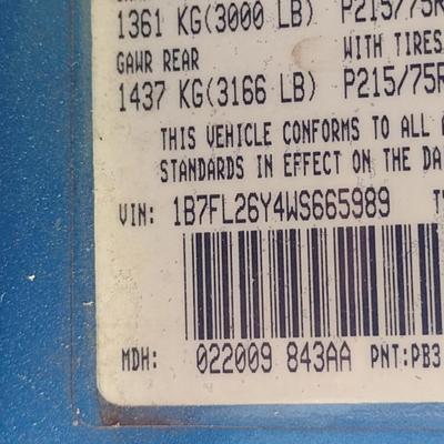 1998 Dodge Dakota V8 Magnum Pickup Truck Starts and Drives Recently Driven