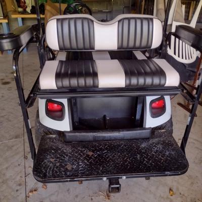 Electric Street Legal EZ-Go Golf Cart with Canopy, LED Headlights, and Rear Seats