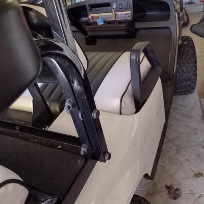 Electric Street Legal EZ-Go Golf Cart with Canopy, LED Headlights, and Rear Seats