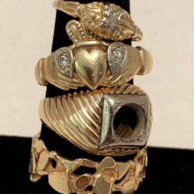 14k Yellow Gold Estate Ring Lot 21 grams