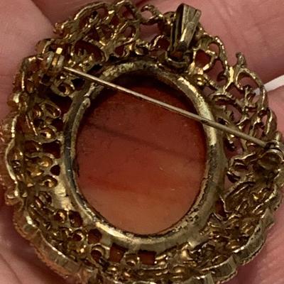 Vintage Cameo Lot Brooches & Clip On Earrings