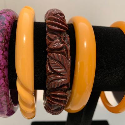Vintage Bangle Bracelet Lot Bakelite and More