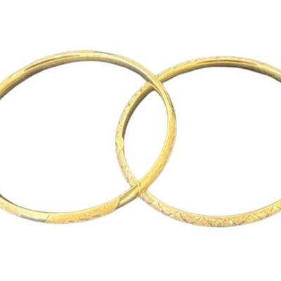 Stamped 14K Gold Bangle Bracelets [12.20g]