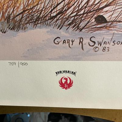 Rocky Mountain Bighorns Lithograph by Gary Swanson Artist Signed 759/950 18" x 24" Unframed Shipped in a Tube.