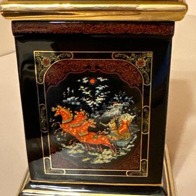 Russian porcelain music box 4 3/4” tall