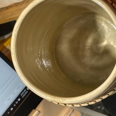 Vintage Mid-Century German Beer Stein 12.5" Tall w/2 Hairline Cracks as Pictured.