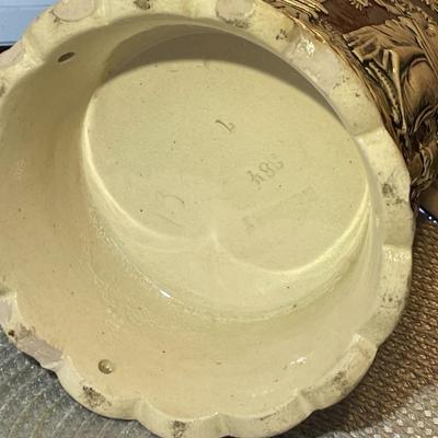 Vintage Mid-Century German Beer Stein 12.5" Tall w/2 Hairline Cracks as Pictured.