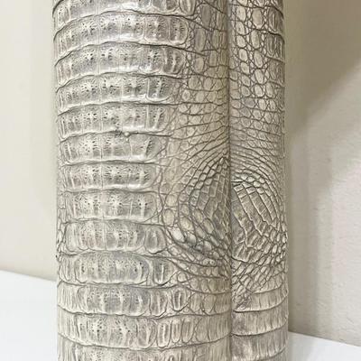 Pair (2) ~ 31” Crocodile Print Gray Lamps