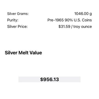 Russian Silver Box 1046 gm 90% silver