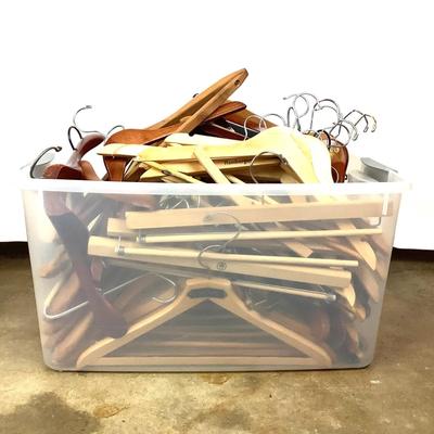 1313 Assorted Lot of Wooden Coat Hangers