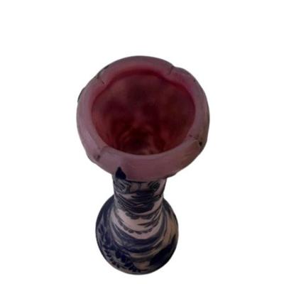 DeVez Signed Cameo Glass Vase