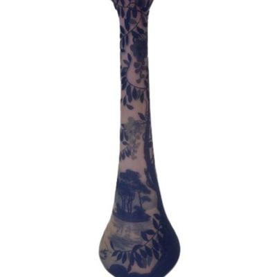 DeVez Signed Cameo Glass Vase