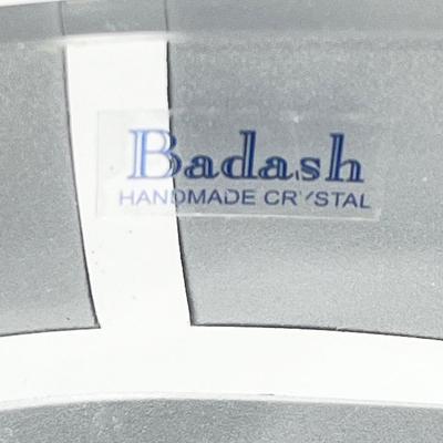 BADASH CRYSTAL ~ 12” Handmade Etched Silver Vase